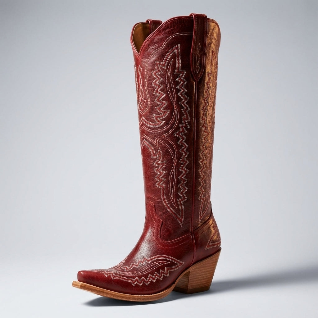Womens Leather Cowgirl Boots