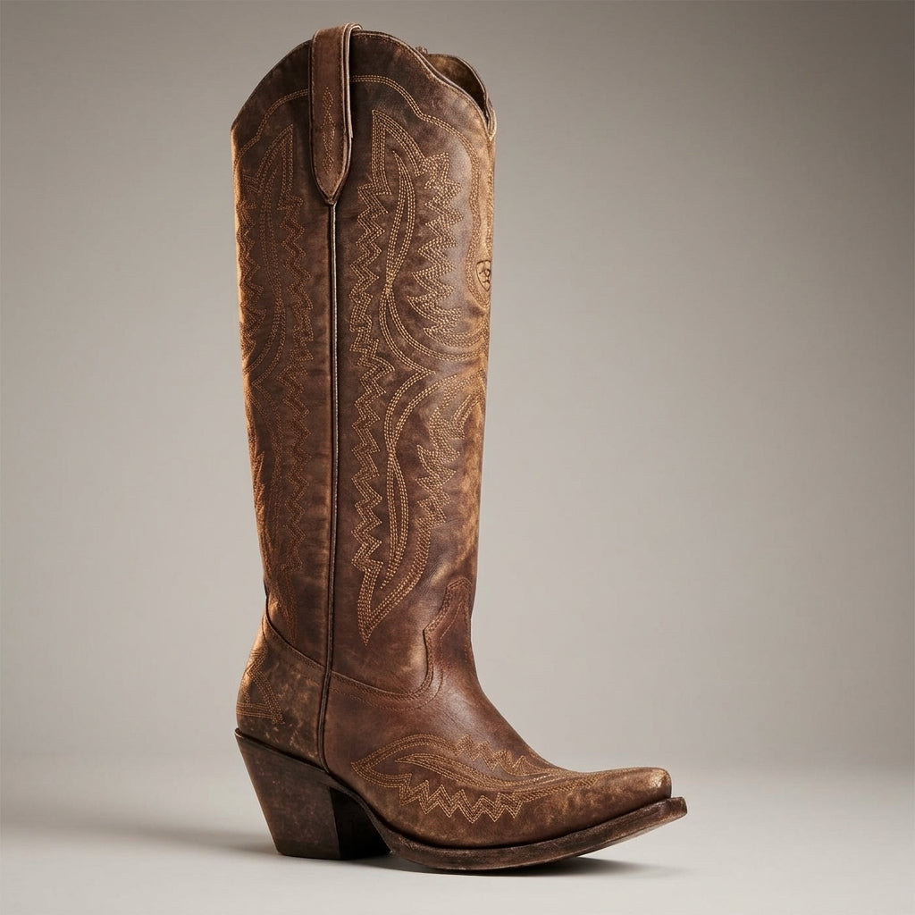 Womens Leather Cowgirl Boots