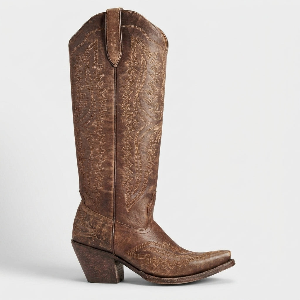 Womens Leather Cowgirl Boots