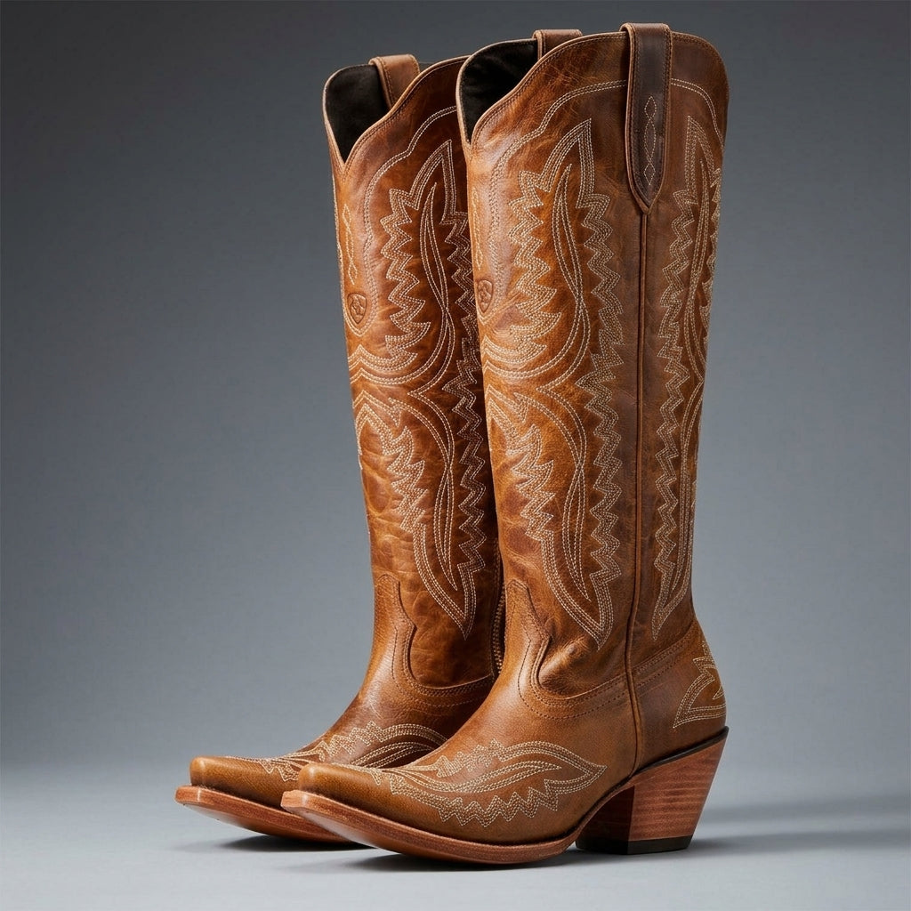 Womens Leather Cowgirl Boots