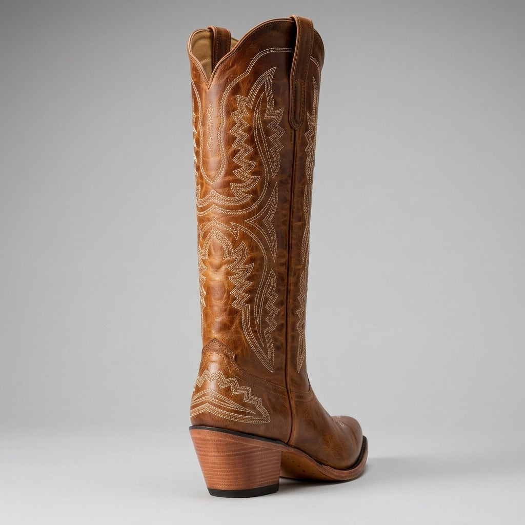 Womens Leather Cowgirl Boots