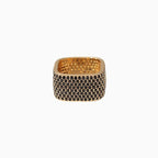 Women's Gold Plated Cubic Zirconia Cigar Band Ring | Bramshaw_1