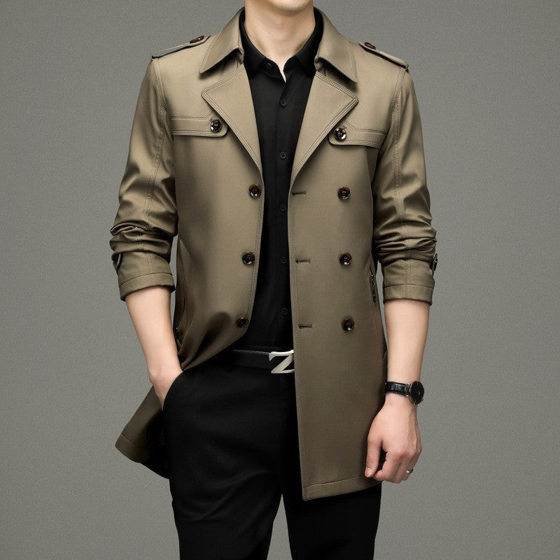 Legacy Double-Breasted Mens Trench Coat