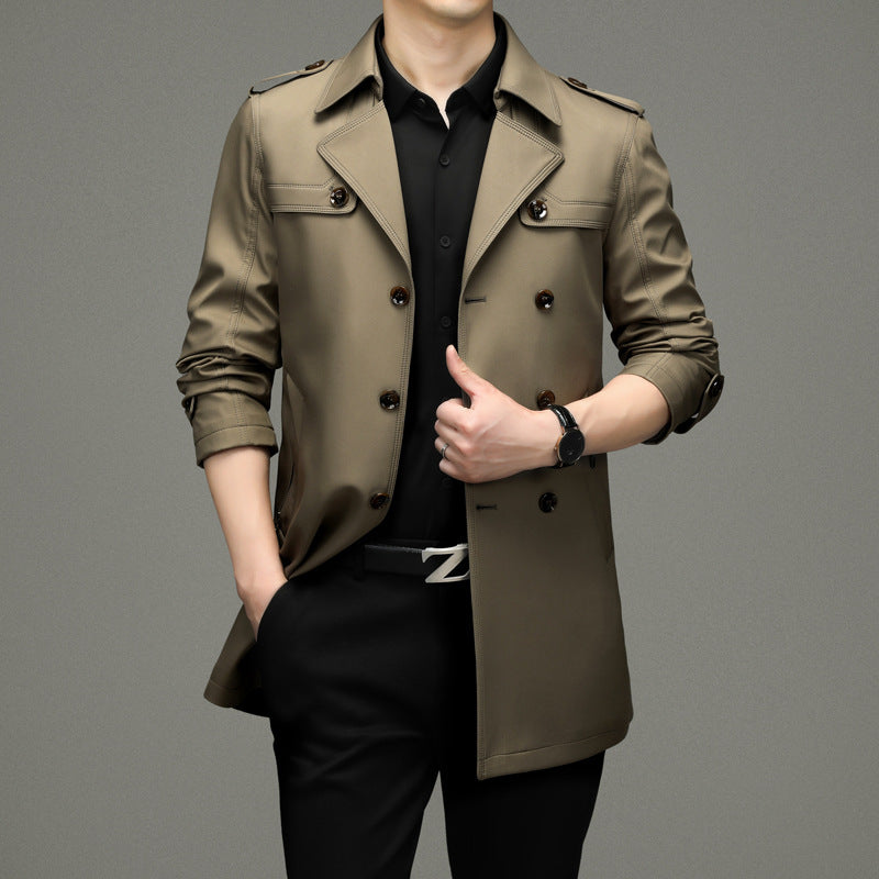 Legacy Double-Breasted Mens Trench Coat