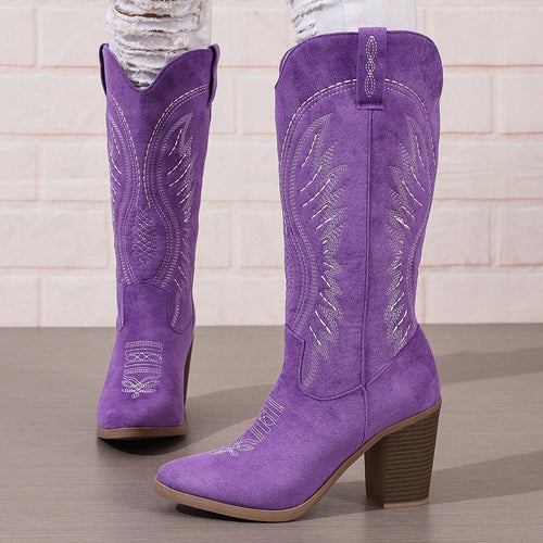 Women’s Suede Leather Cowgirl Boots