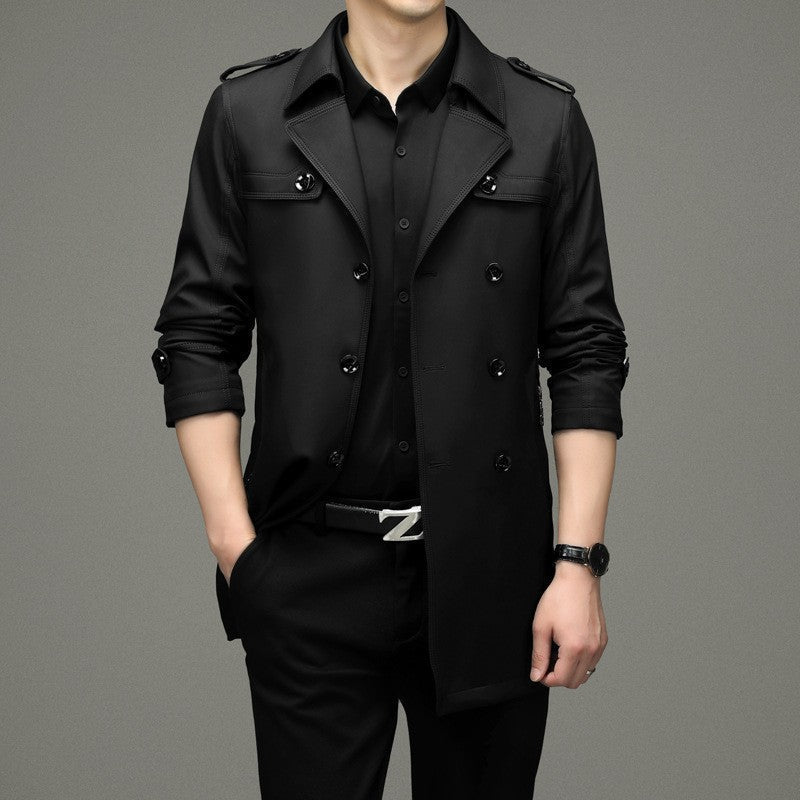 Legacy Double-Breasted Mens Trench Coat