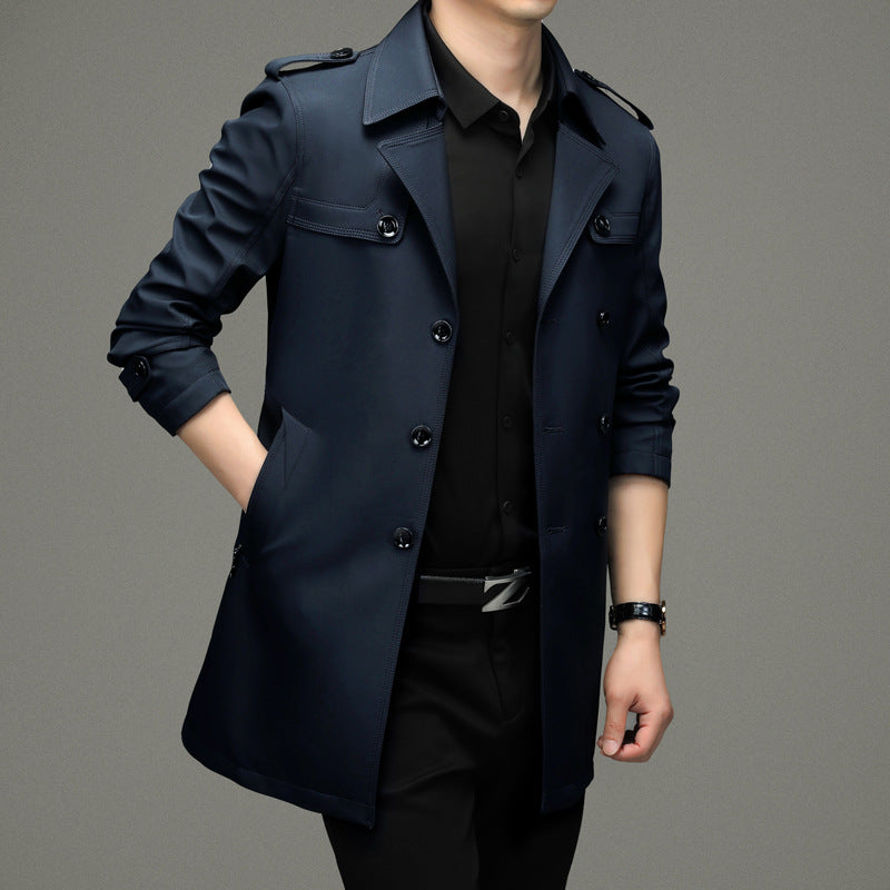 Legacy Double-Breasted Mens Trench Coat