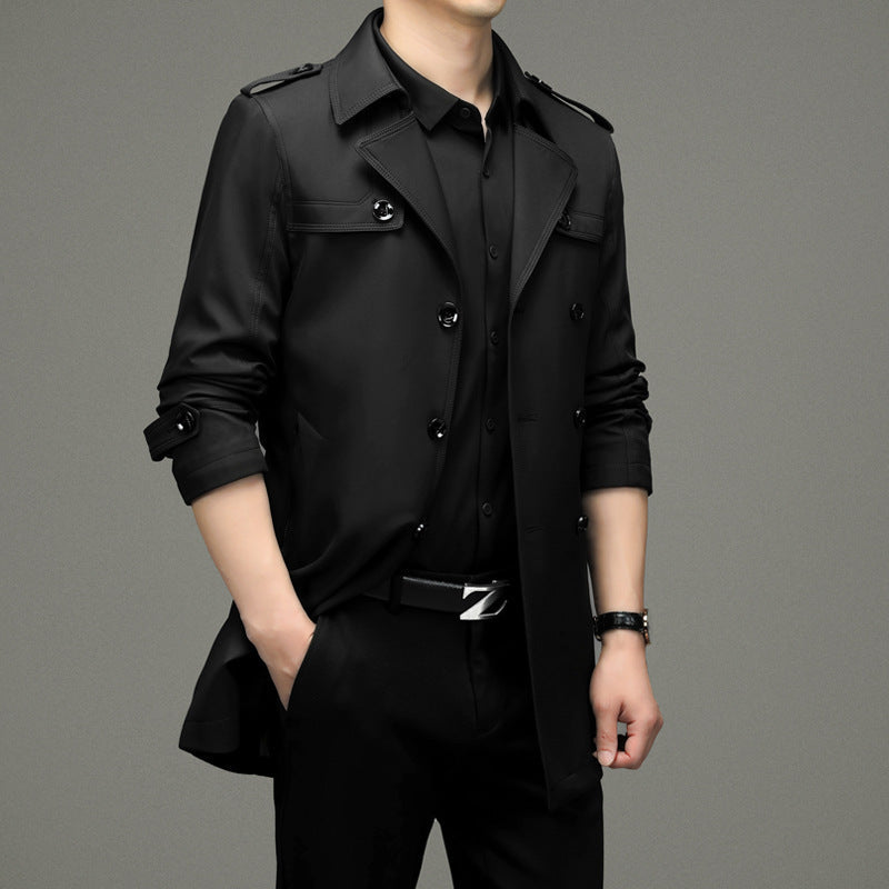 Legacy Double-Breasted Mens Trench Coat