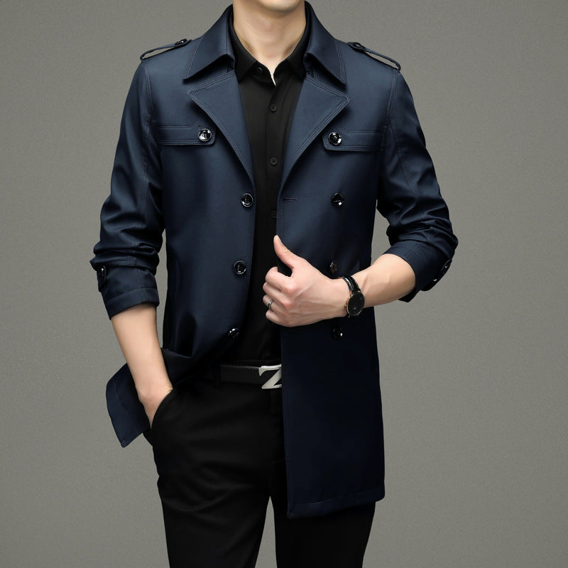 Legacy Double-Breasted Mens Trench Coat