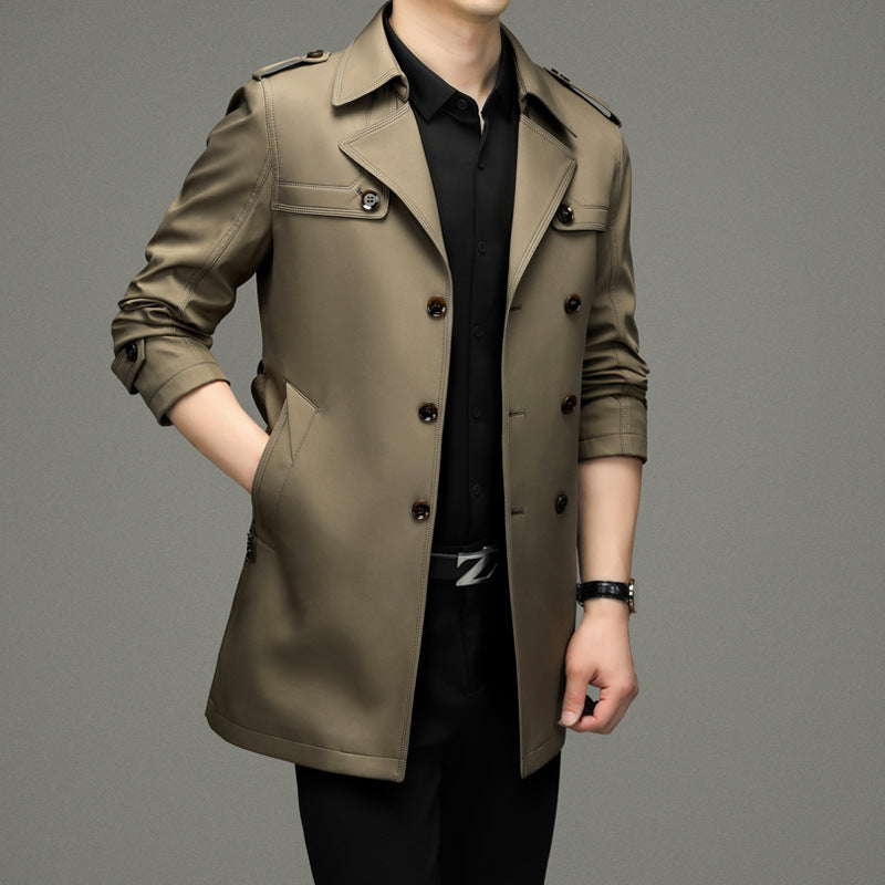 Legacy Double-Breasted Mens Trench Coat