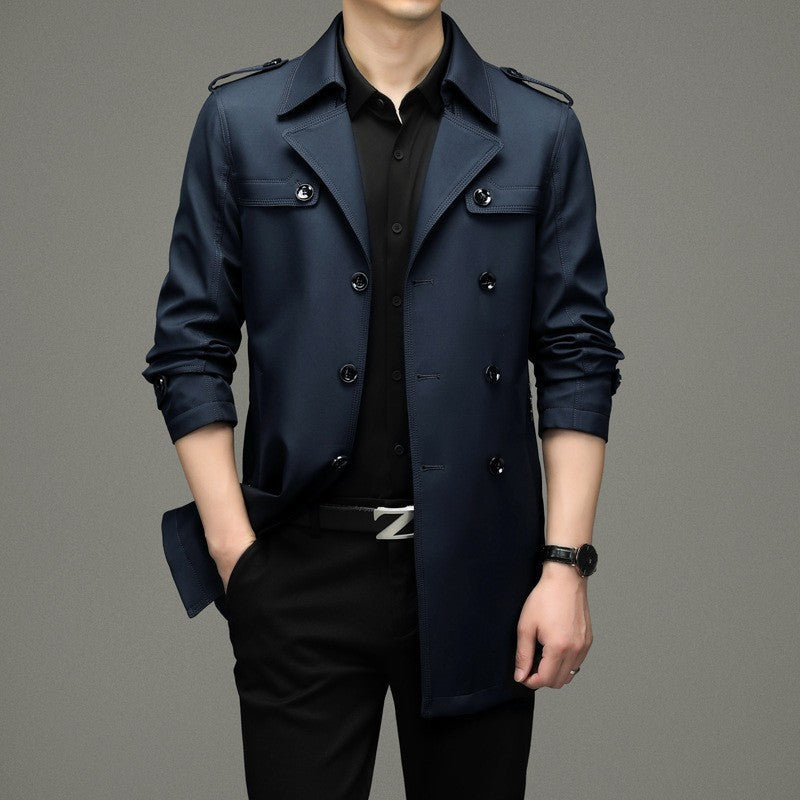 Legacy Double-Breasted Mens Trench Coat