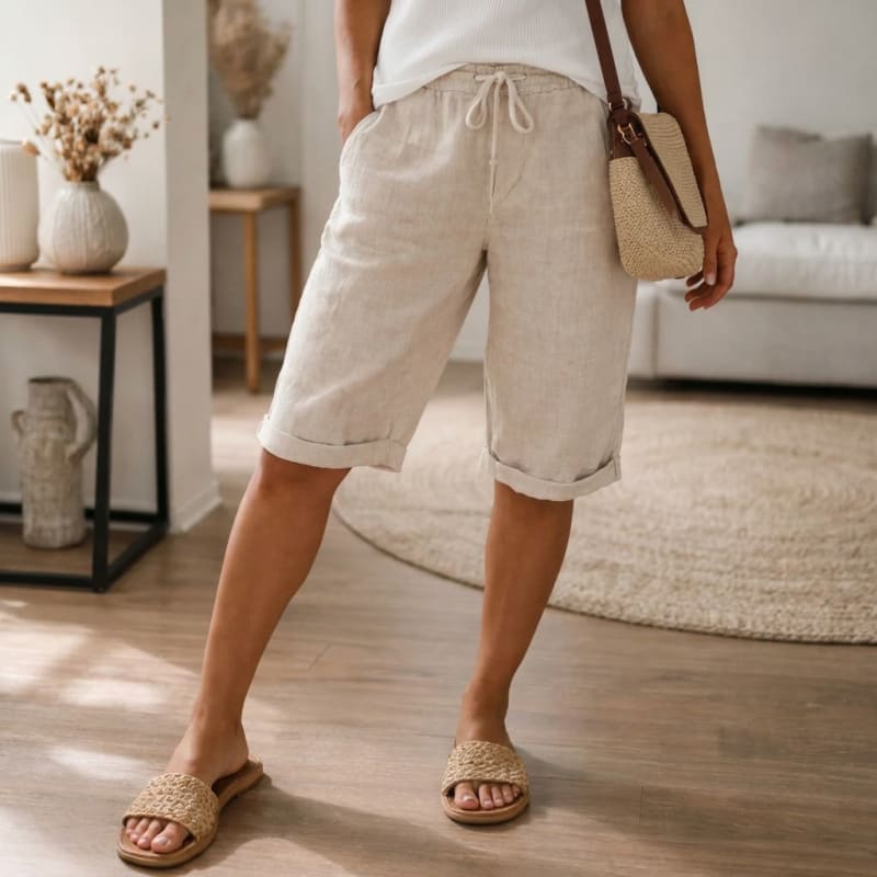 Women's Drawstring Bermuda Shorts | Camellia_1