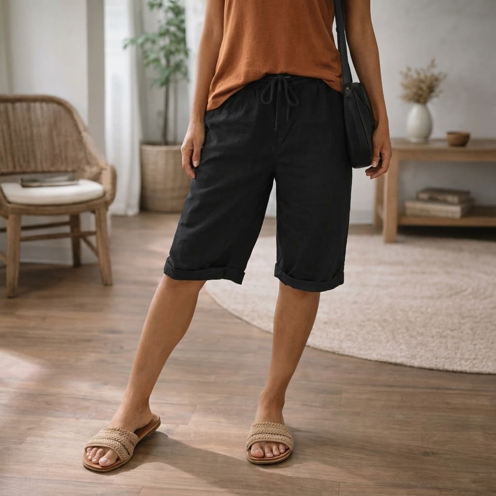 Women's Drawstring Bermuda Shorts | Camellia_2
