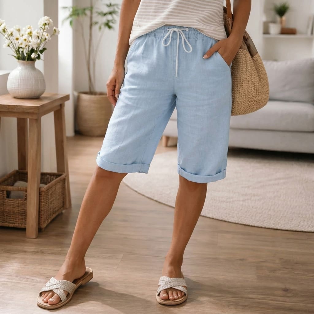 Women's Drawstring Bermuda Shorts | Camellia_3
