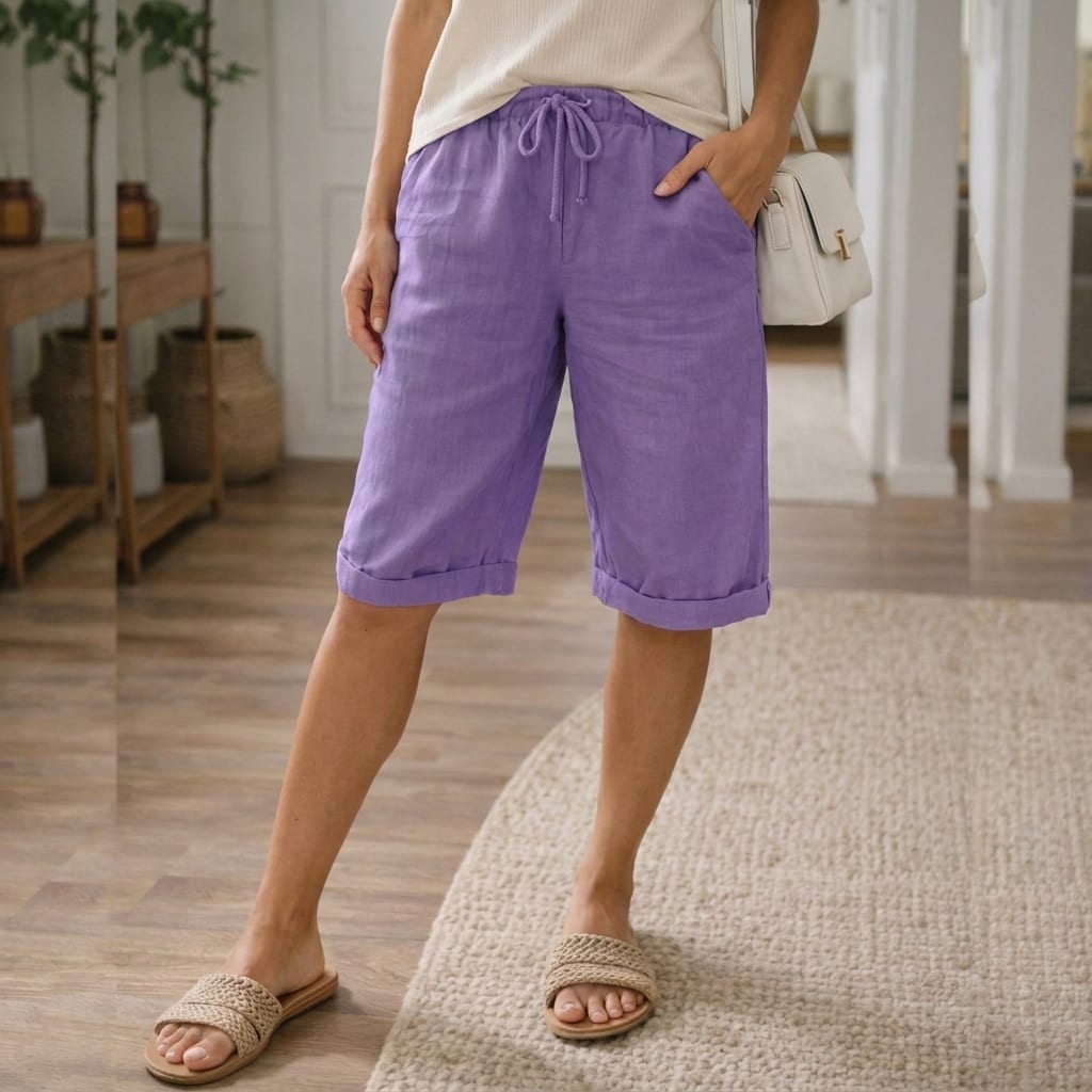 Women's Drawstring Bermuda Shorts | Camellia_6