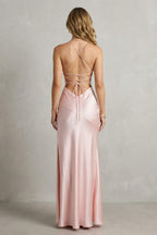 Women's Satin High Slit Maxi Dress | Rosabel_4