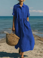 Women's Cotton Maxi Shirt Dress | Alderley_3