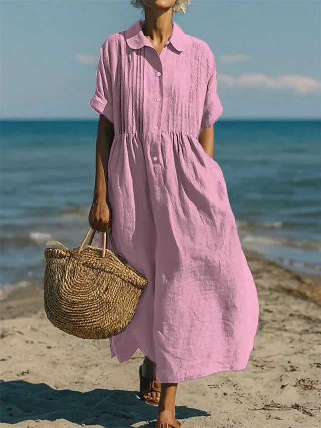 Women's Cotton Maxi Shirt Dress | Alderley_4
