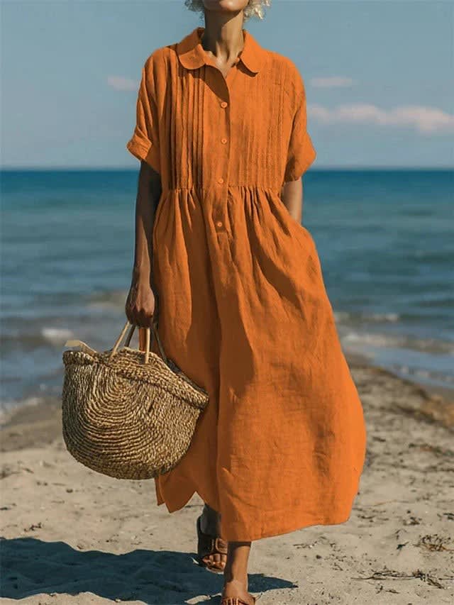 Women's Cotton Maxi Shirt Dress | Alderley_5