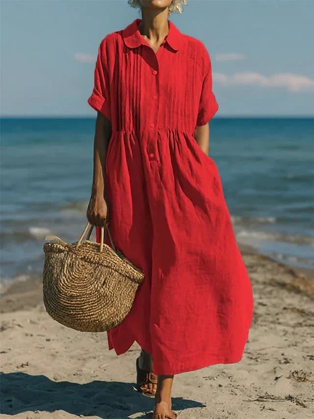 Women's Cotton Maxi Shirt Dress | Alderley_6
