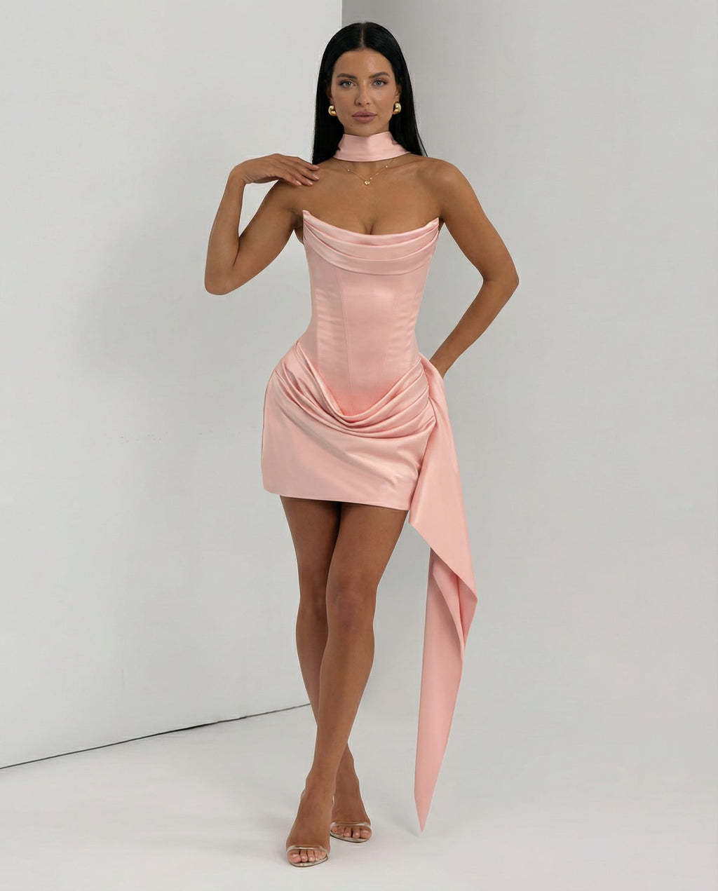 Women's Satin Corset Mini Dress | Emmeline_15