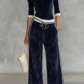 Women's Velour Wide Leg Two Piece Set | Whitfield_1