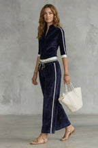 Women's Velour Wide Leg Two Piece Set | Whitfield_3