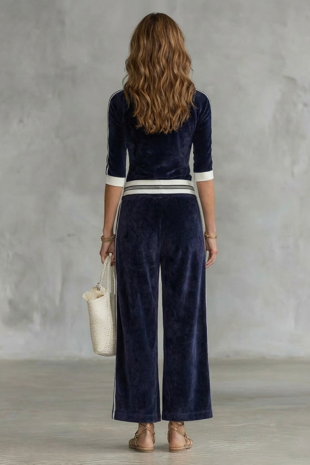 Women's Velour Wide Leg Two Piece Set | Whitfield_4
