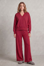 Women's V-Neck Wide Leg Lounge Set | Willoughby_10