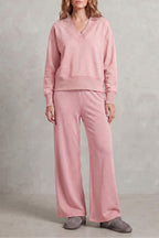 Women's V-Neck Wide Leg Lounge Set | Willoughby_13