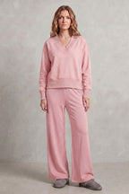Women's V-Neck Wide Leg Lounge Set | Willoughby_14
