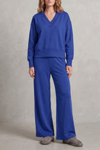 Women's V-Neck Wide Leg Lounge Set | Willoughby_5