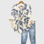 Women's Floral Ruffle Sleeve Blouse | Primrose_1
