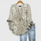 Women's Floral Ruffle Sleeve Blouse | Primrose_2