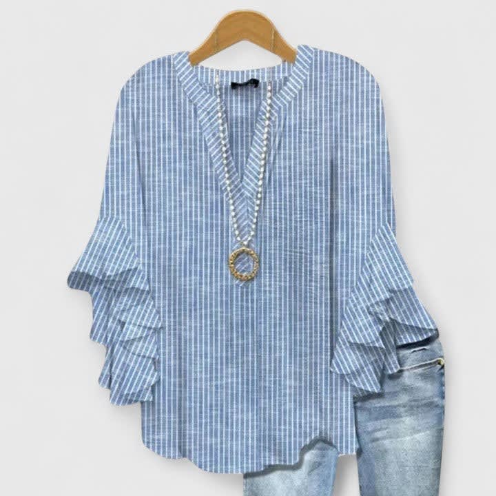 Women's Floral Ruffle Sleeve Blouse | Primrose_3