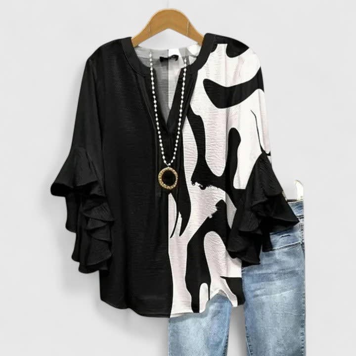 Women's Floral Ruffle Sleeve Blouse | Primrose_5