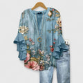 Women's Floral Ruffle Sleeve Blouse | Primrose_6