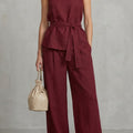 Women's Tie Waist Wide Leg Trouser Set | Wycliffe_1