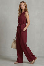 Women's Tie Waist Wide Leg Trouser Set | Wycliffe_3