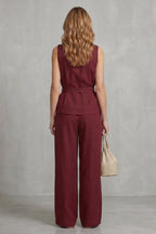 Women's Tie Waist Wide Leg Trouser Set | Wycliffe_4
