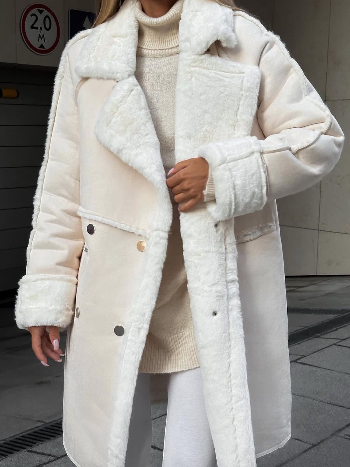Women's Faux Fur Trim Longline Coat | Clemency_1
