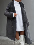 Women's Faux Fur Trim Longline Coat | Clemency_3