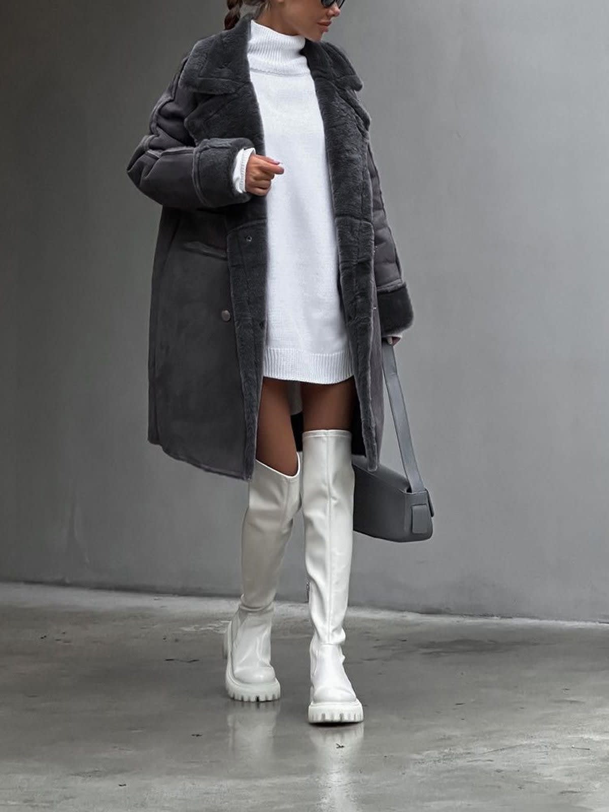 Women's Faux Fur Trim Longline Coat | Clemency_4
