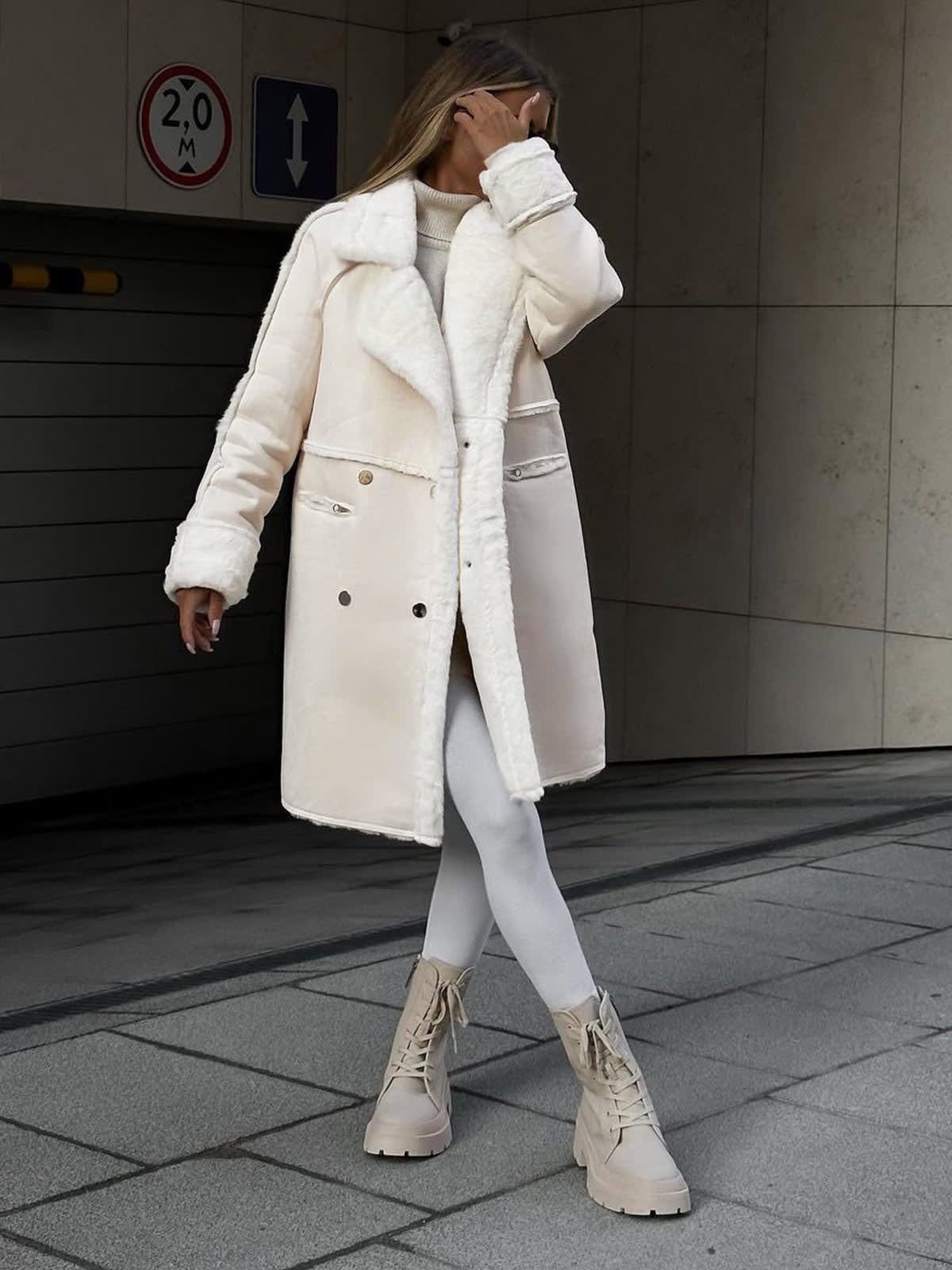 Women's Faux Fur Trim Longline Coat | Clemency_5