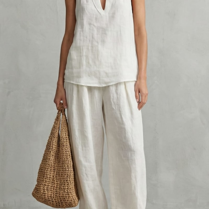 Women's Halter Neck Wide Leg Pant Set | Arundale_1