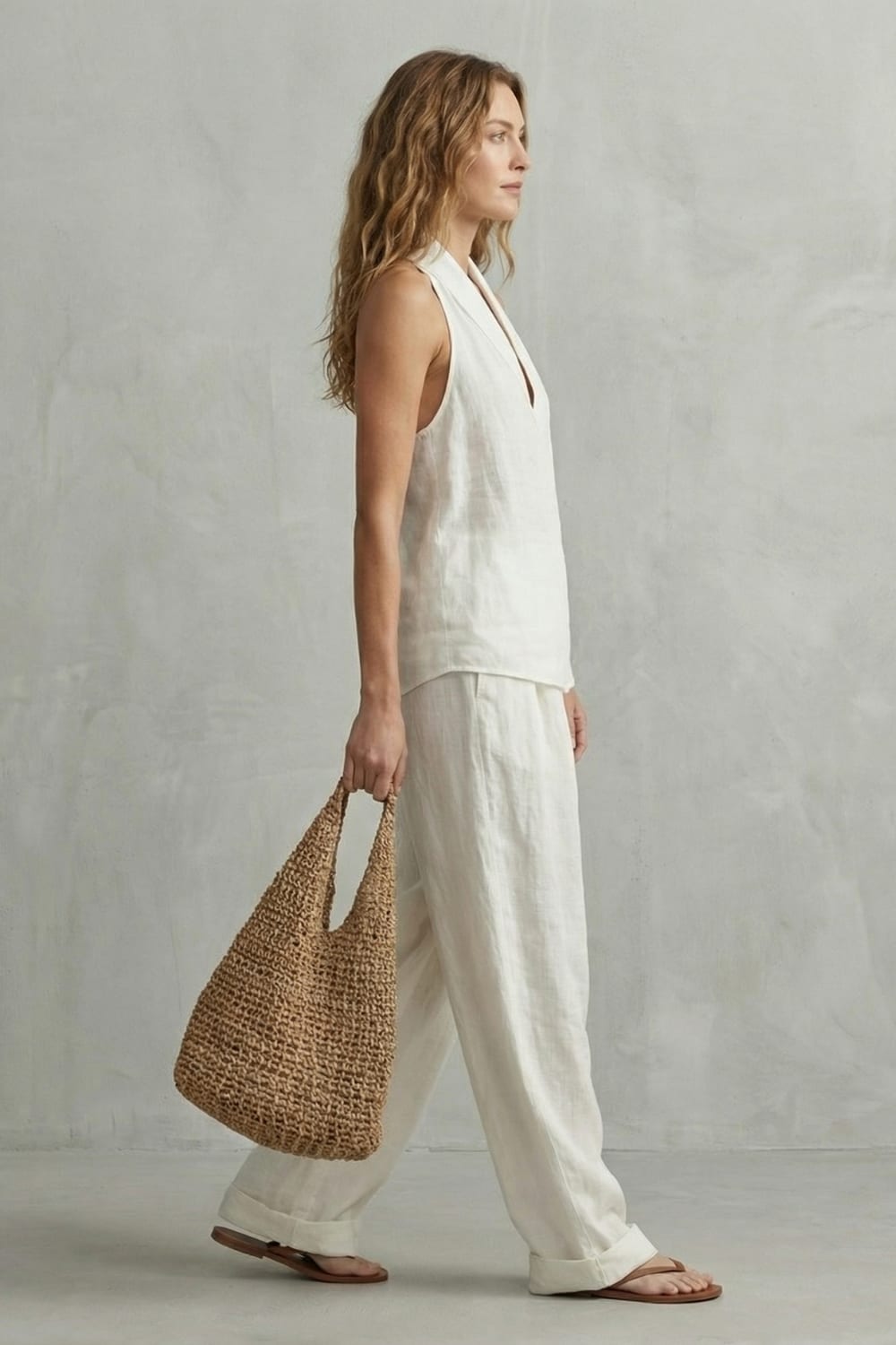 Women's Halter Neck Wide Leg Pant Set | Arundale_3