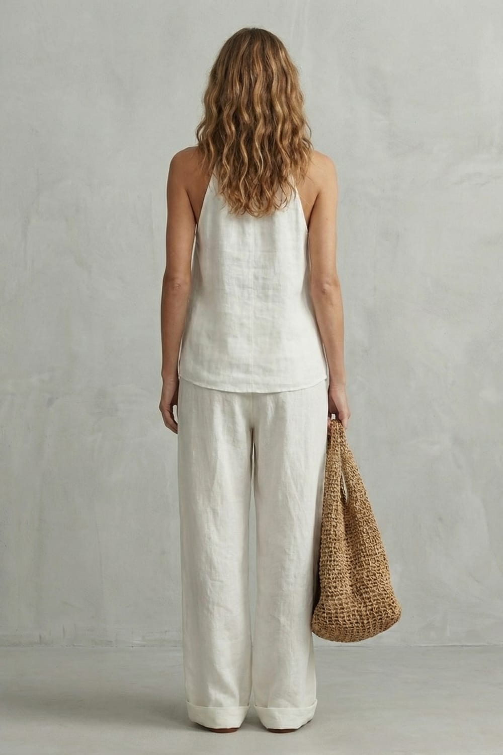 Women's Halter Neck Wide Leg Pant Set | Arundale_4