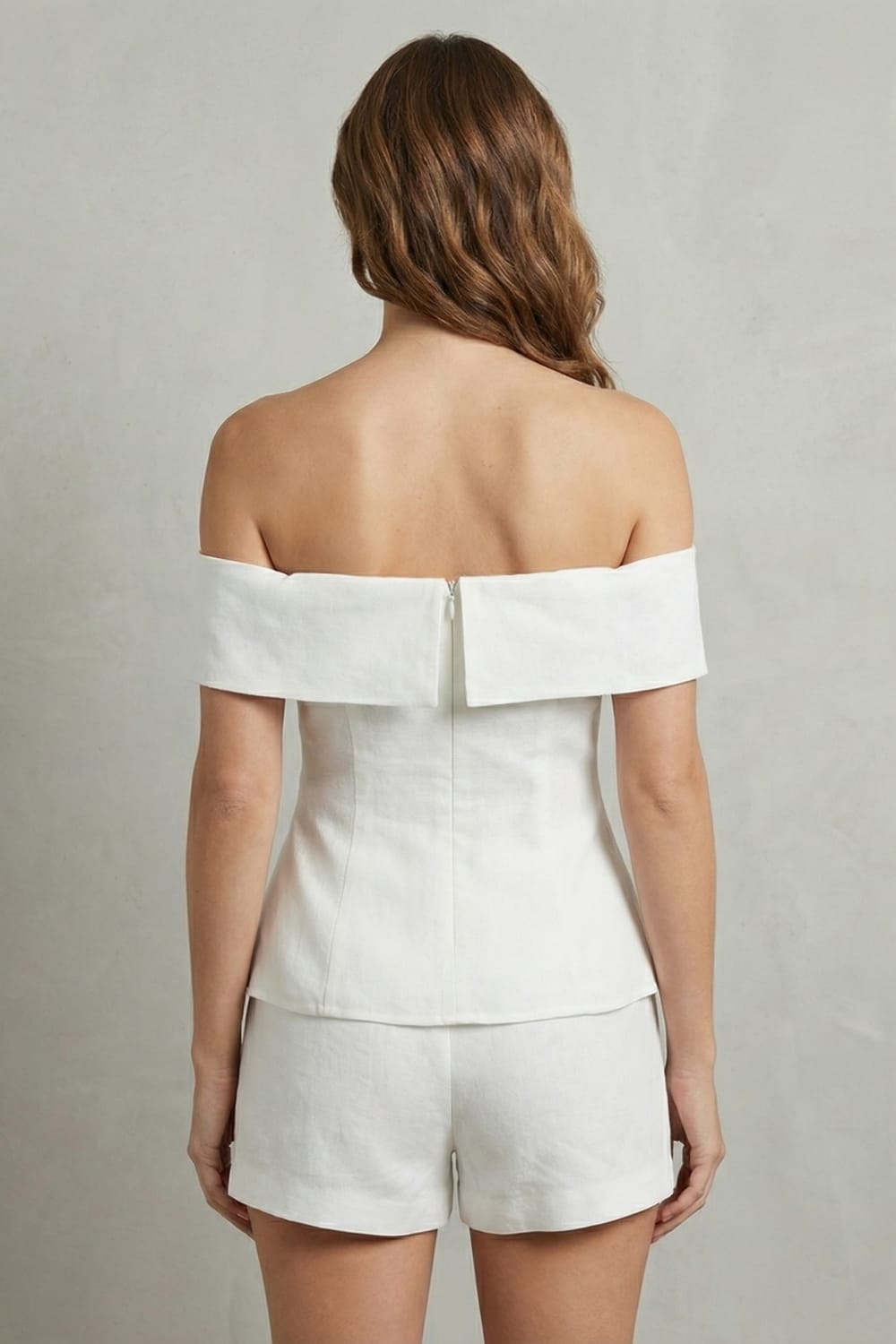 Women's Off Shoulder Linen Blend Two Piece Set | Ansteys_4