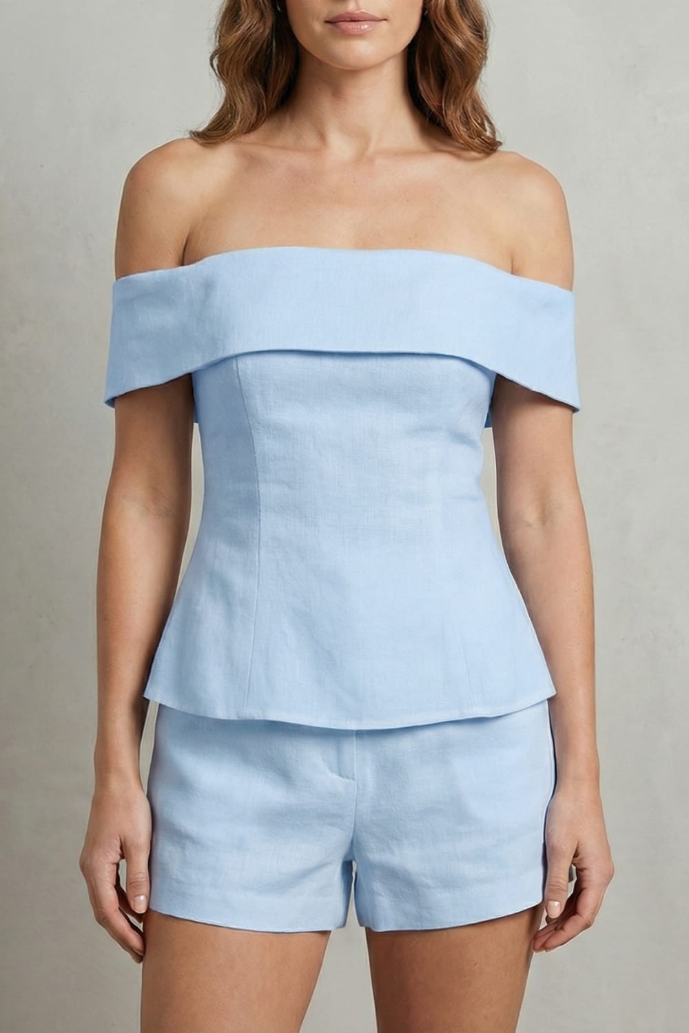 Women's Off Shoulder Linen Blend Two Piece Set | Ansteys_7