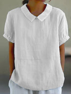 Women's Cotton Peter Pan Collar Blouse | Georgina_2